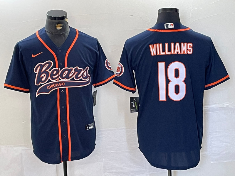 Men's Chicago Bears Caleb Williams #18 Navy Player Jerseys