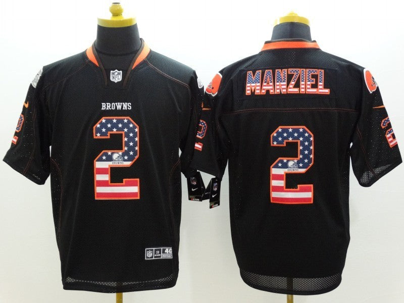 Men's Cleveland Browns Johnny Manziel #2 Black Game Jerseys