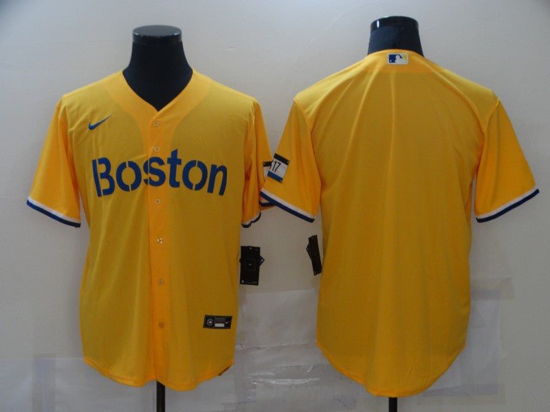 Men's Boston Red Sox Gold City Connect Replica Blank Jerseys