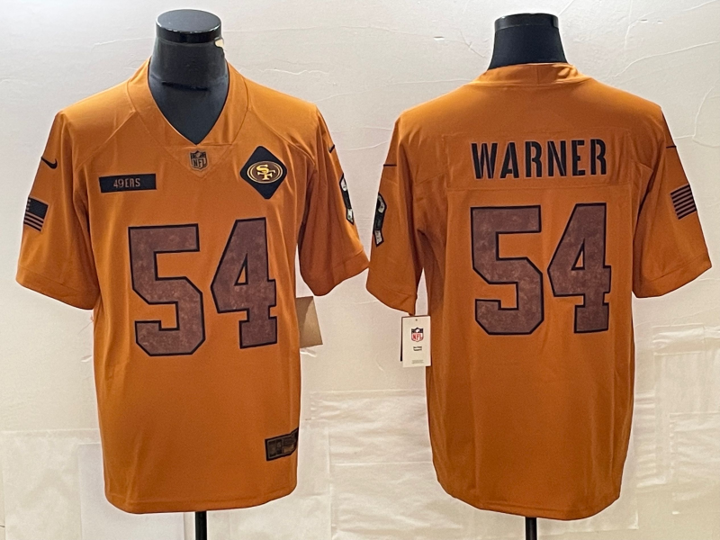 Men's San Francisco 49ers Fred Warner #54 Brown 2023 Salute To Service Retired Player Limited Jerseys