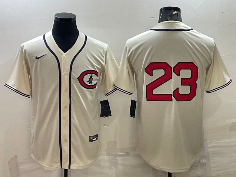 Men's Chicago Cubs Ryne Sandberg #23 Cream Player Name Jerseys