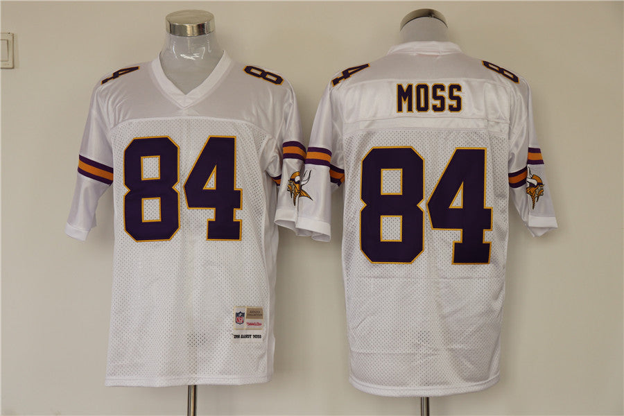 Men's Minnesota Vikings Randy Moss Mitchell & Ness White Legacy Replica Jerseys