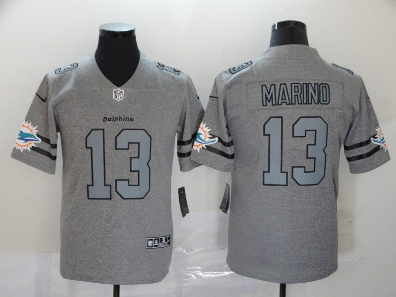 Men's Miami Dolphins Dan Marino #13 Gray Game Jerseys