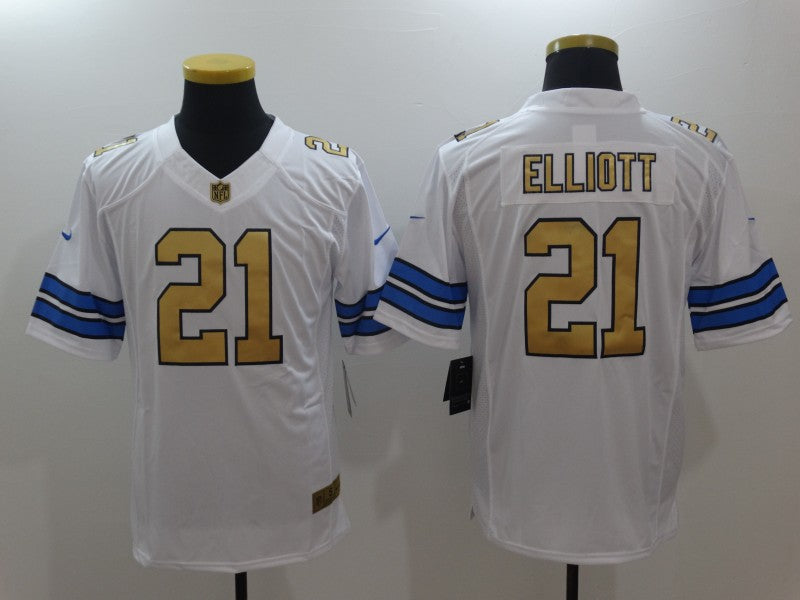 Men's Dallas Cowboys Ezekiel Elliott #21 White Alternate Game Jerseys