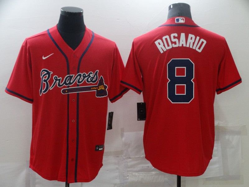 Men's Atlanta Braves Eddie Rosario #8 Red Replica Jerseys