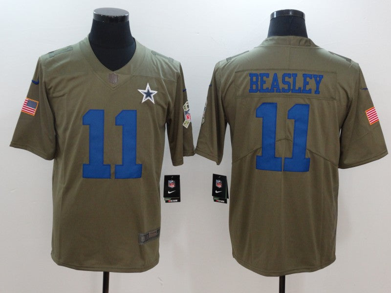 Men's Dallas Cowboys Cole Beasley #11 Brown Game Jerseys