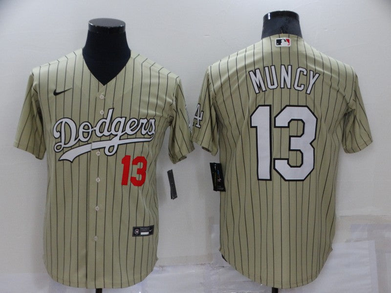 Men's Los Angeles Dodgers Max Muncy #13 Gold Replica Baseball Jerseys