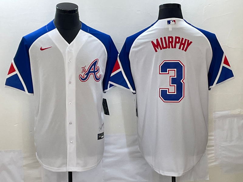 Men's Atlanta Braves Dale Murphy #3 White 2023 City Connect Replica Player Jerseys
