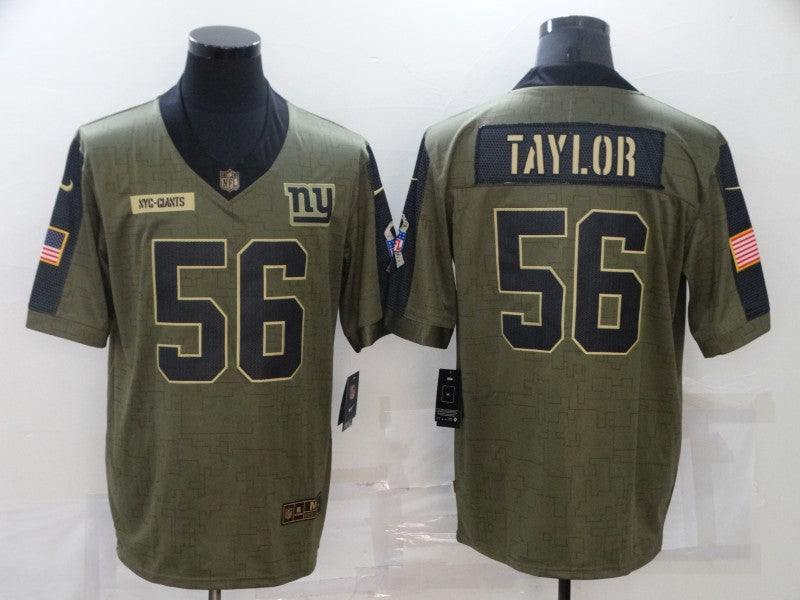 Men's New York Giants Lawrence Taylor #56 Brown Game Jerseys