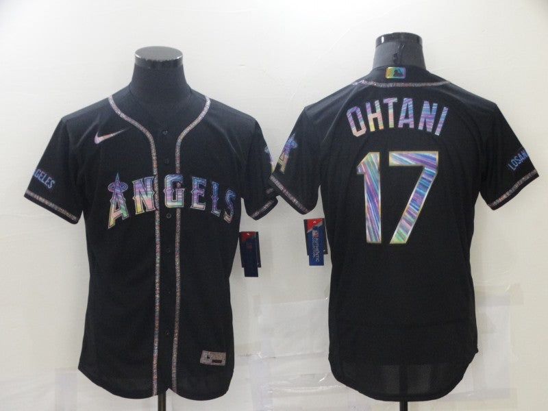 Men's Los Angeles Angels Shohei Ohtani #17 Black Sewn Baseball Jerseys