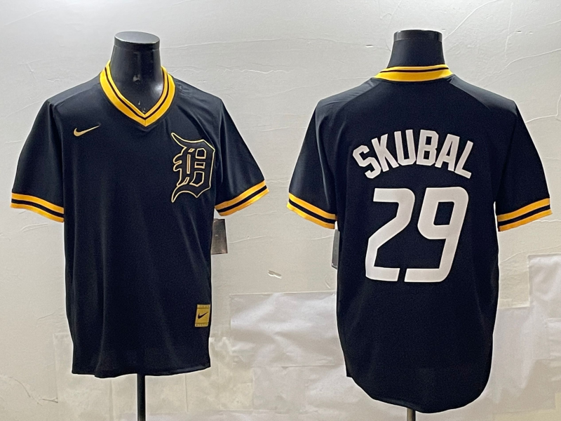 Men's Detroit Tigers Tarik Skubal #29 Black Replica Player Jerseys