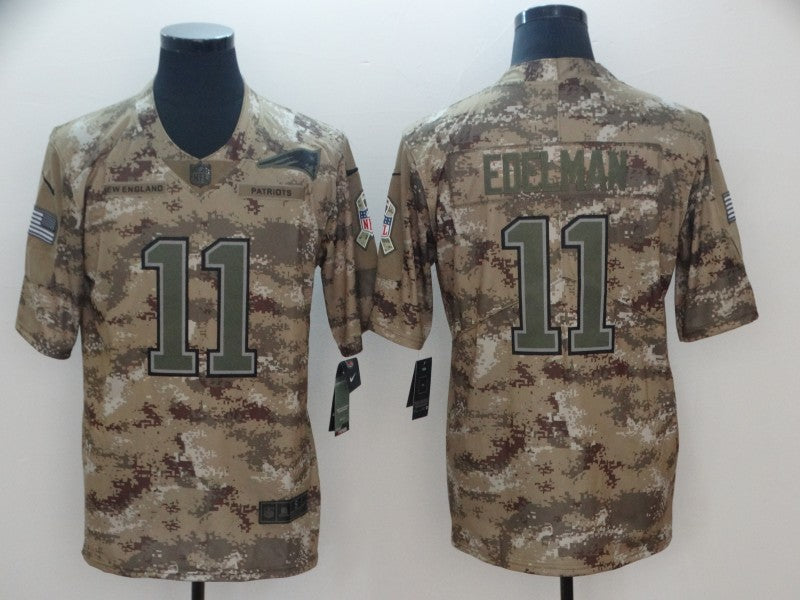Men's New England Patriots Julian Edelman #11 Camouflage Game Jerseys