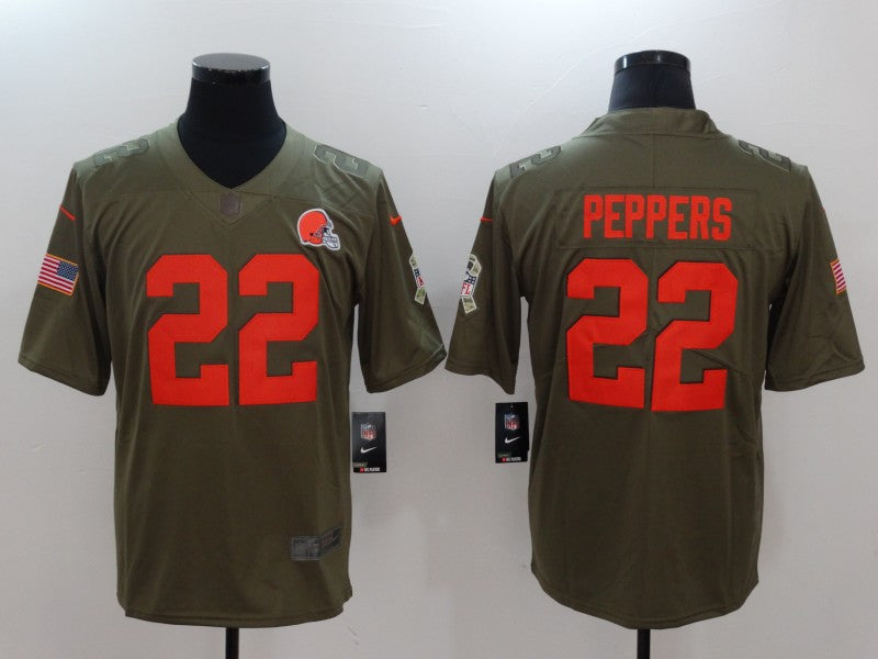 Men's Cleveland Browns Jabrill Peppers Olive Player Jerseys