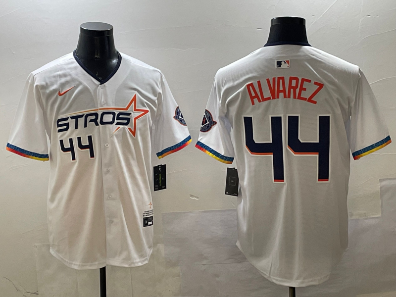 Men's Houston Astros Yordan Alvarez #44 White 2025 City Connect Limited Player Jerseys