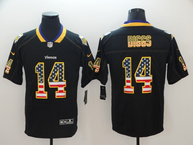 Men's Minnesota Vikings Stefon Diggs #14 Black Game Player Jerseys