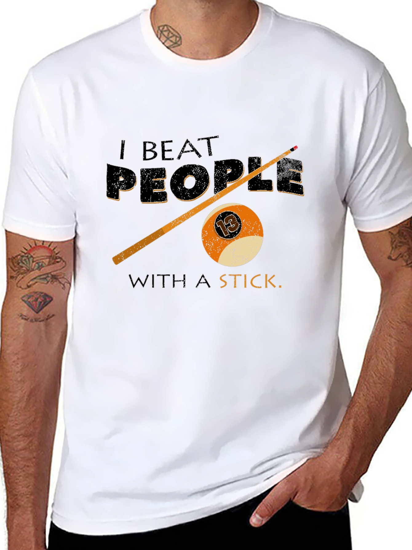 I Beat People with a Stick Billiard T-Shirt