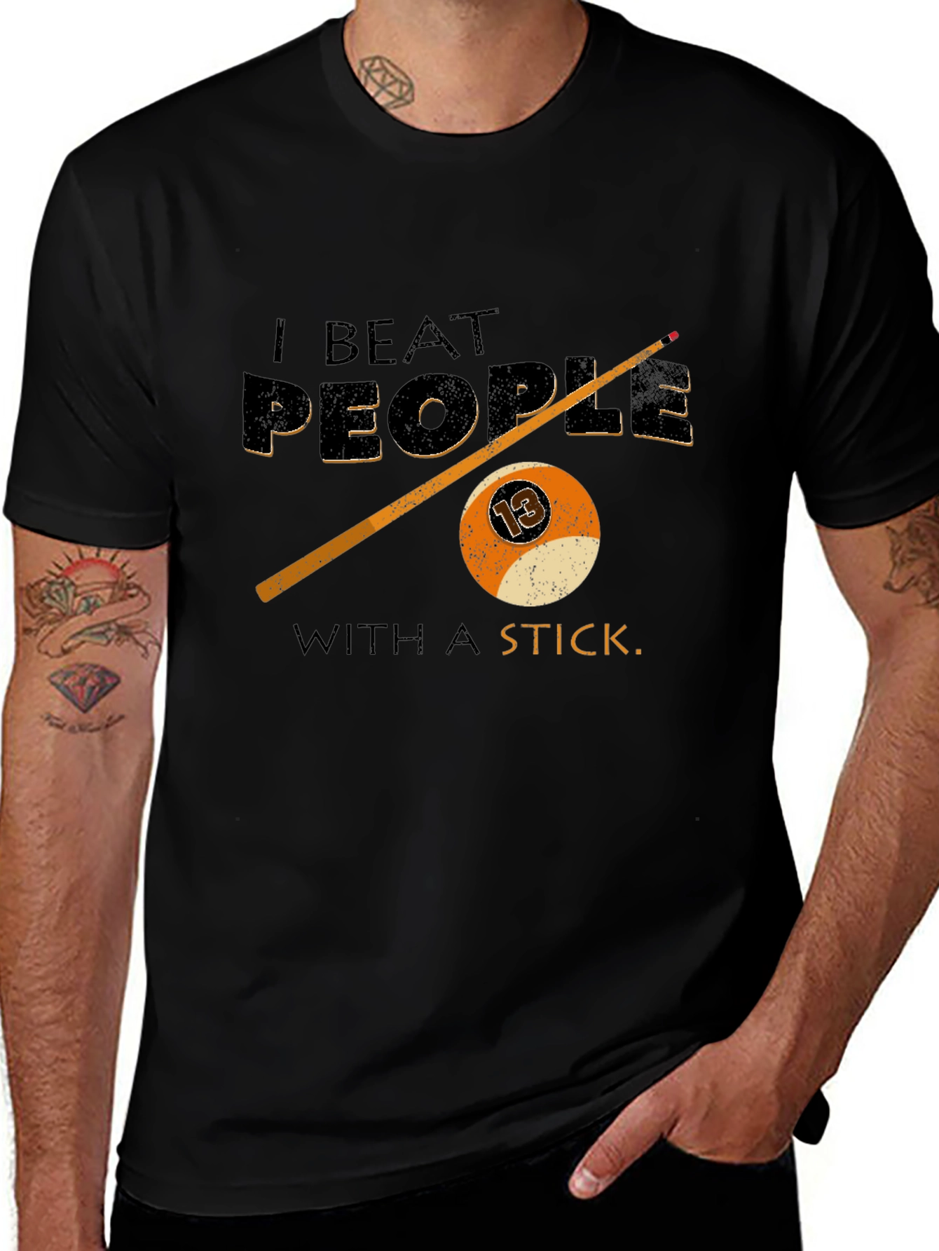 I Beat People with a Stick Billiard T-Shirt