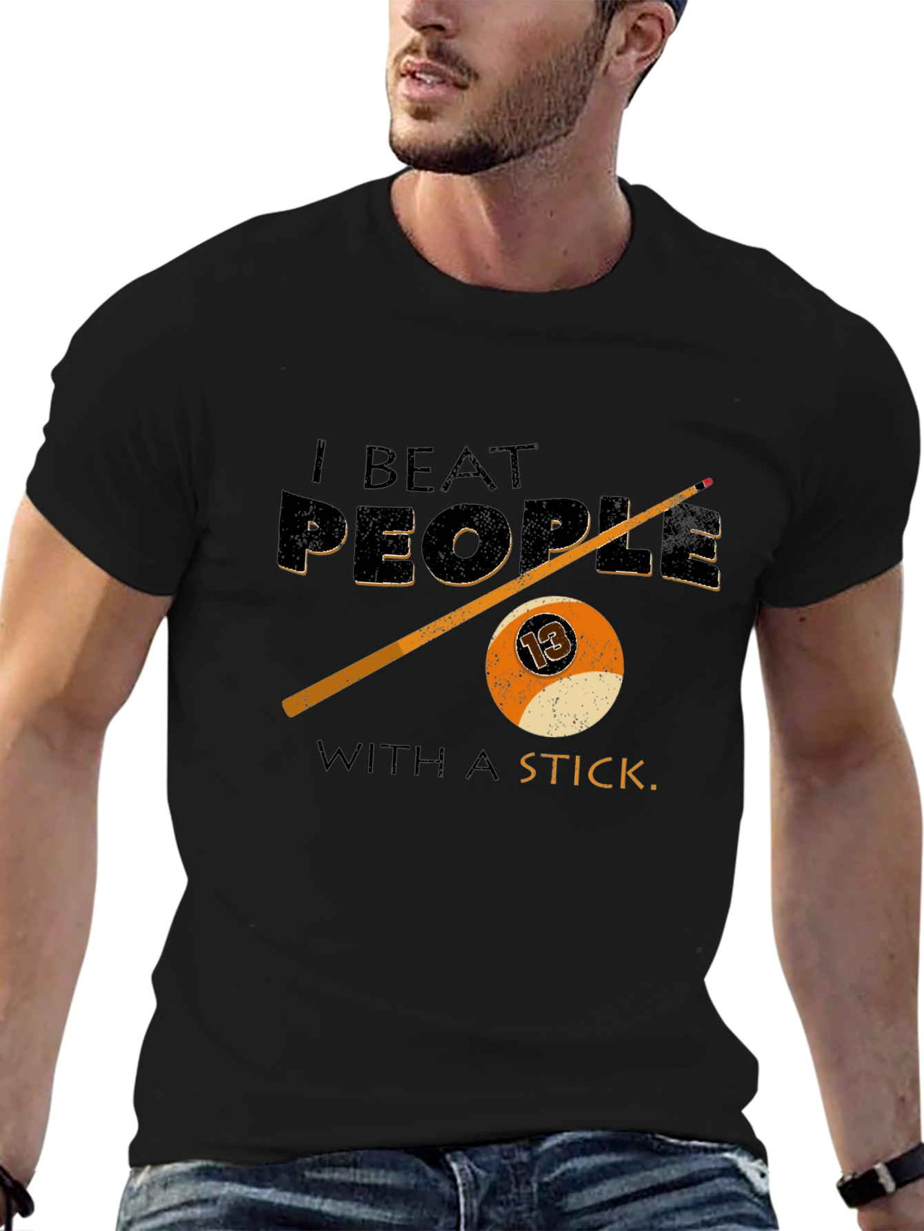 I Beat People with a Stick Billiard T-Shirt