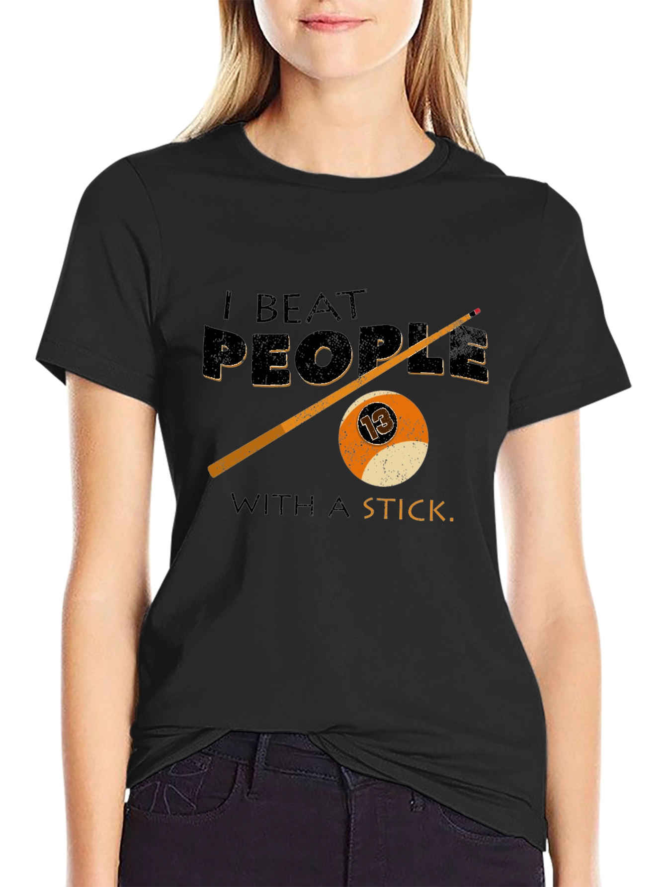 I Beat People with a Stick Billiard T-Shirt