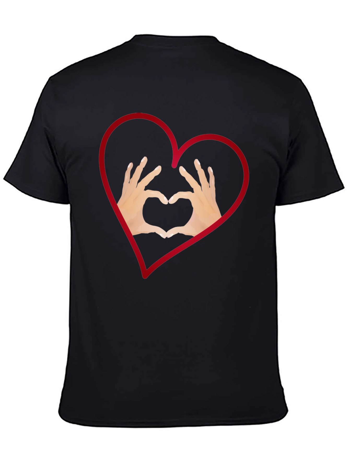 Heart Hands Graphic Tee - Stylish Black T-Shirt