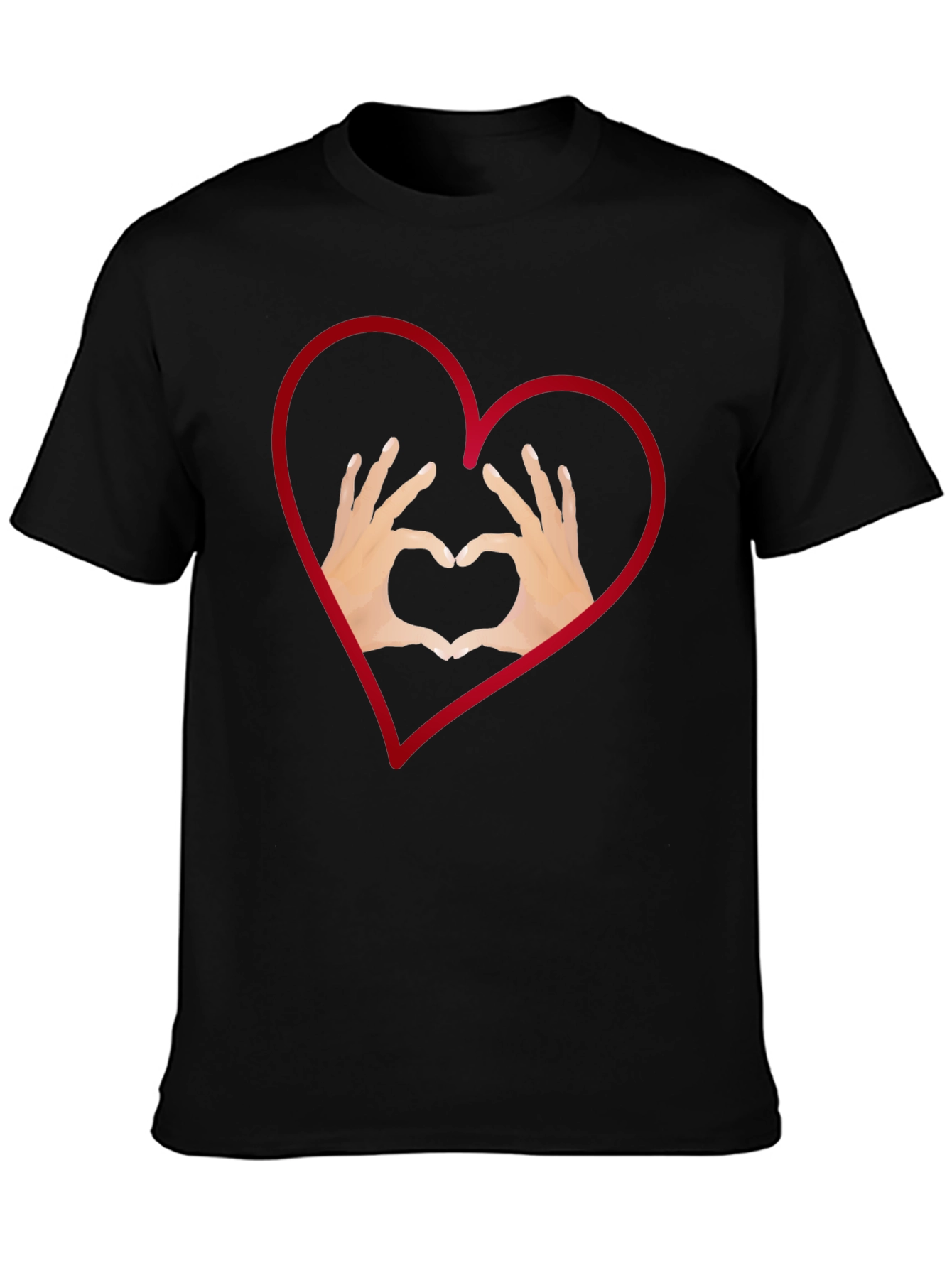 Heart Hands Graphic Tee - Stylish Black T-Shirt