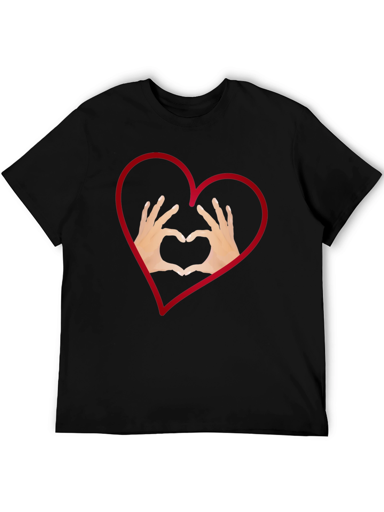 Heart Hands Graphic Tee - Stylish Black T-Shirt
