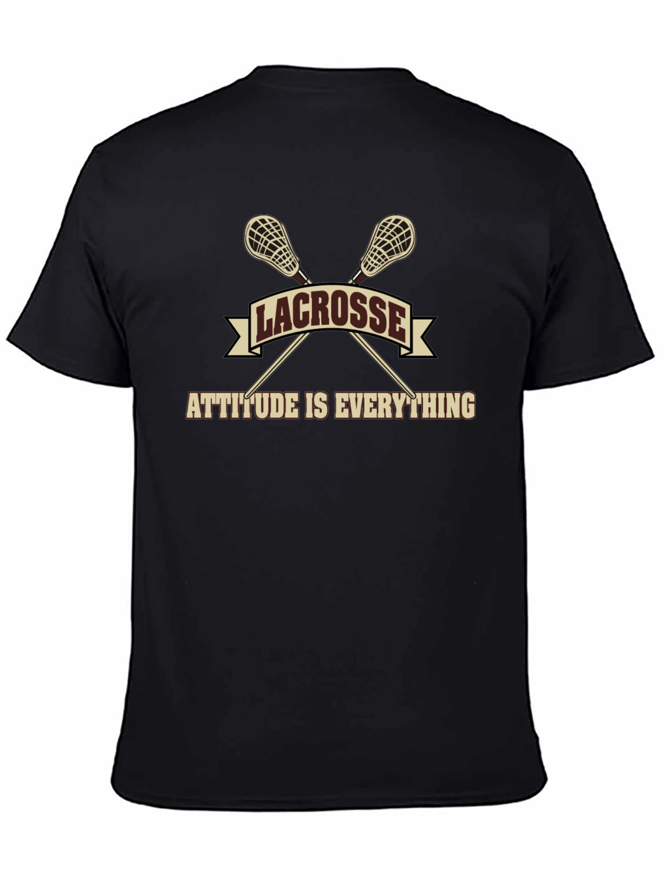 Lacrosse Attitude T-Shirt - Black Sporty Graphic Tee