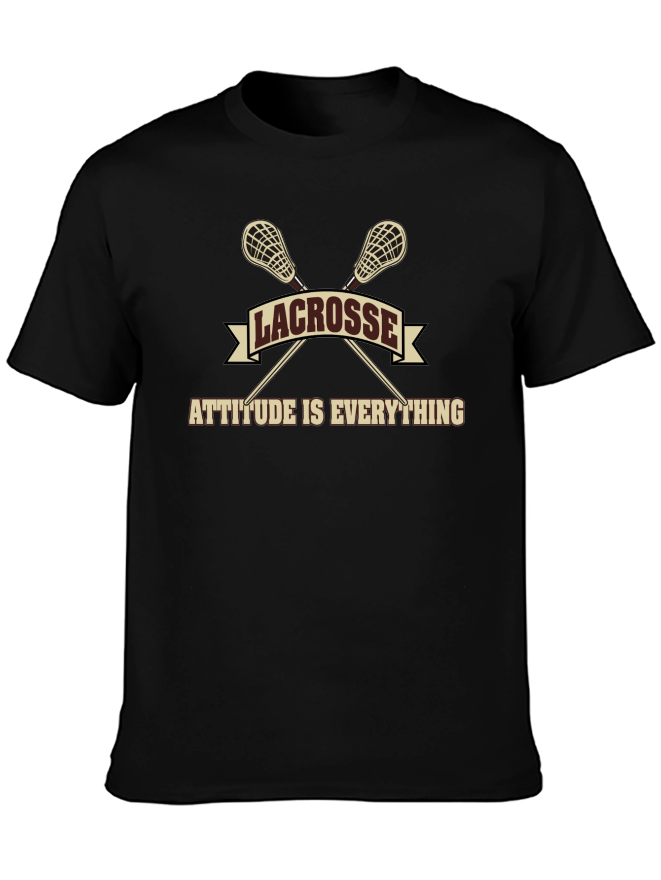 Lacrosse Attitude T-Shirt - Black Sporty Graphic Tee