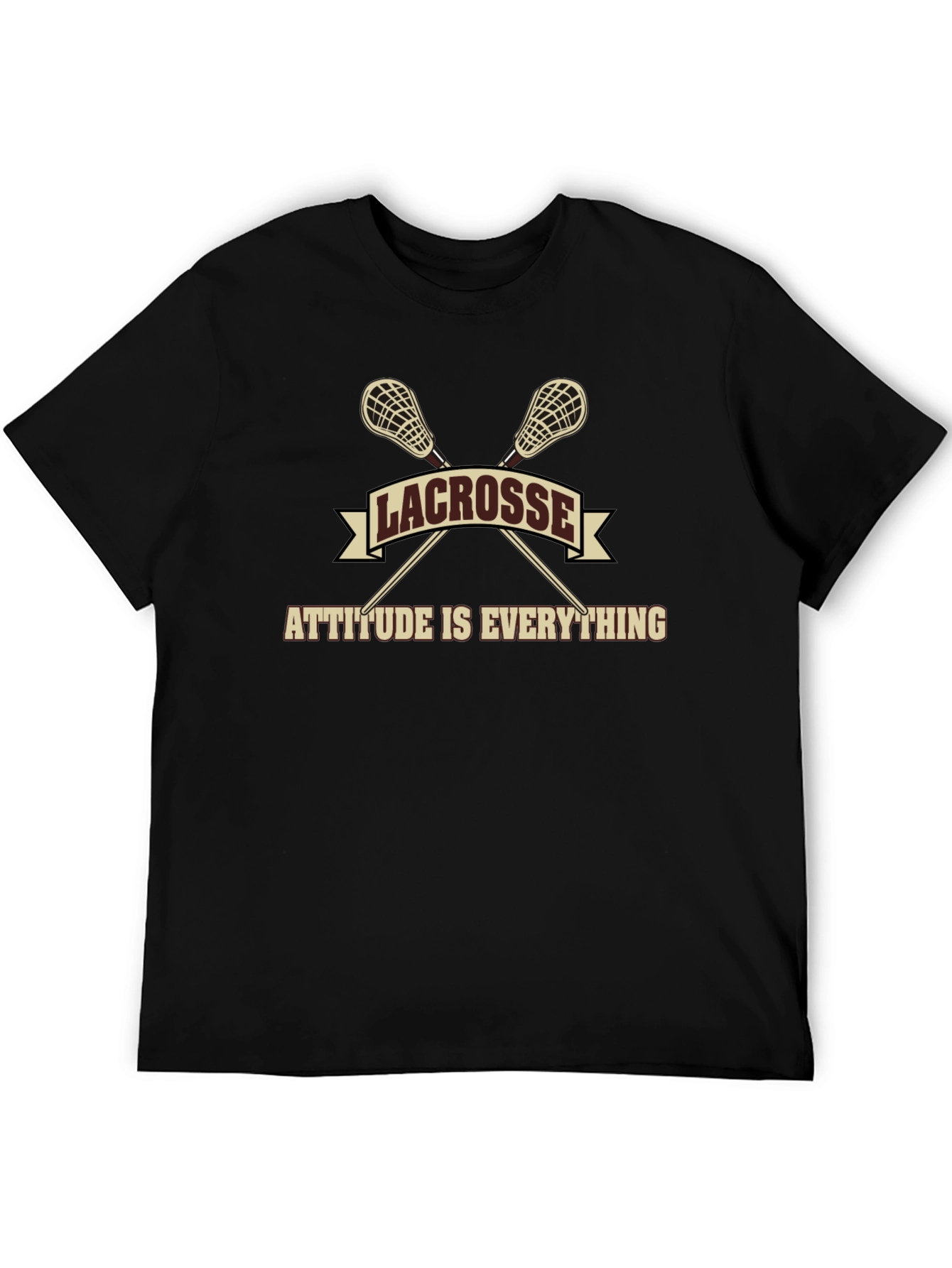 Lacrosse Attitude T-Shirt - Black Sporty Graphic Tee