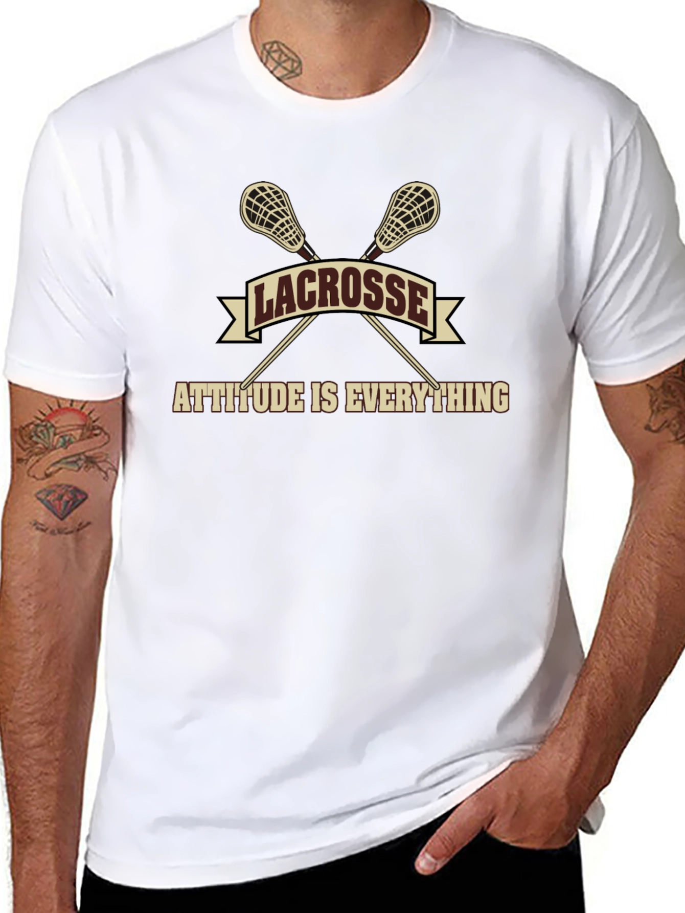 Lacrosse Attitude T-Shirt - Black Sporty Graphic Tee