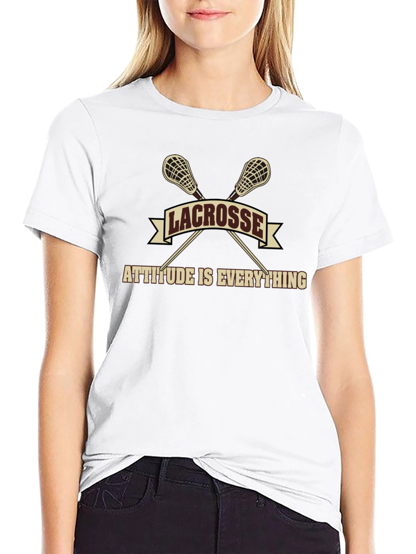 Lacrosse Attitude T-Shirt - Black Sporty Graphic Tee