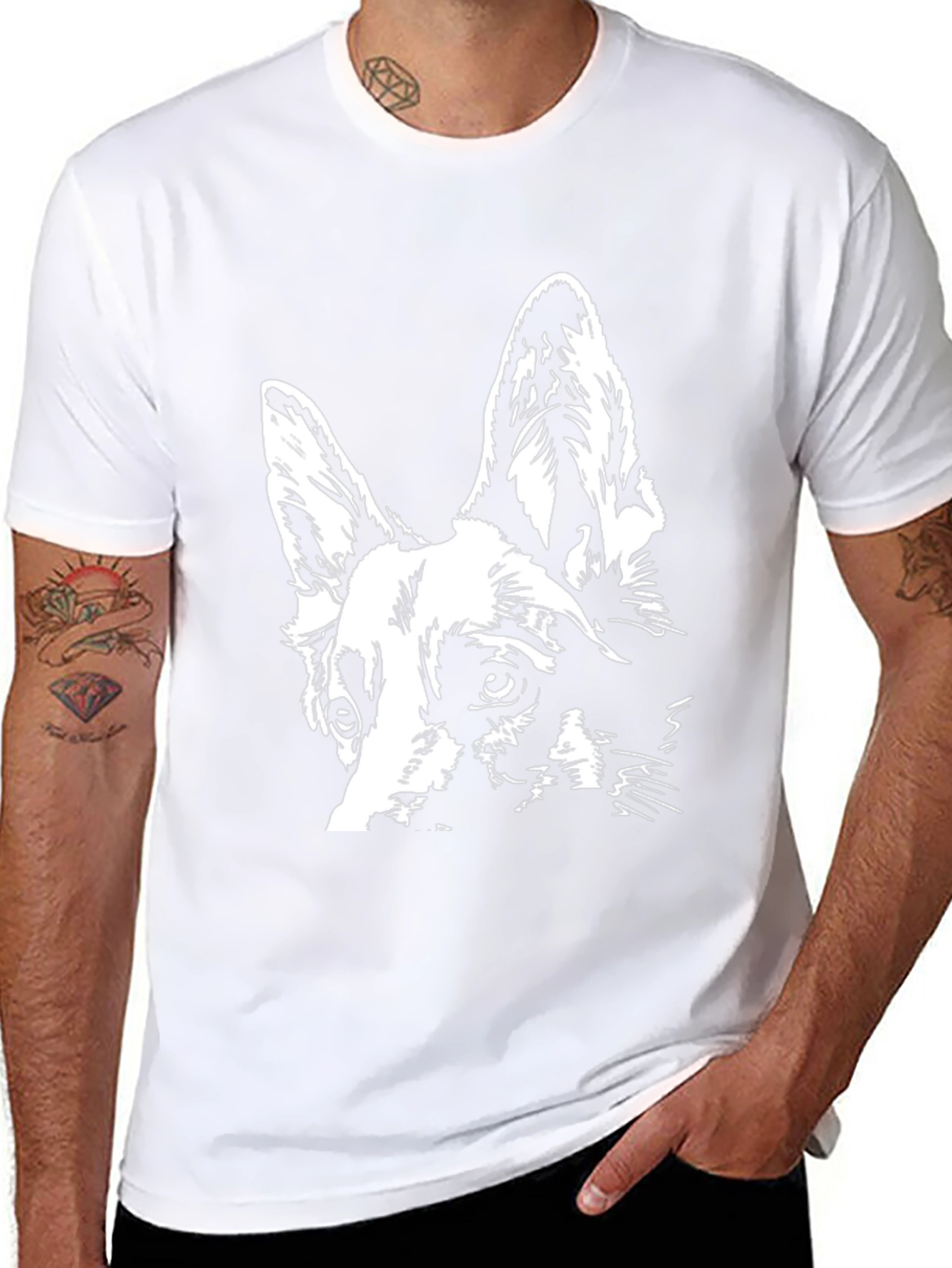 Black Dog Portrait T-Shirt - Canine Art Tee