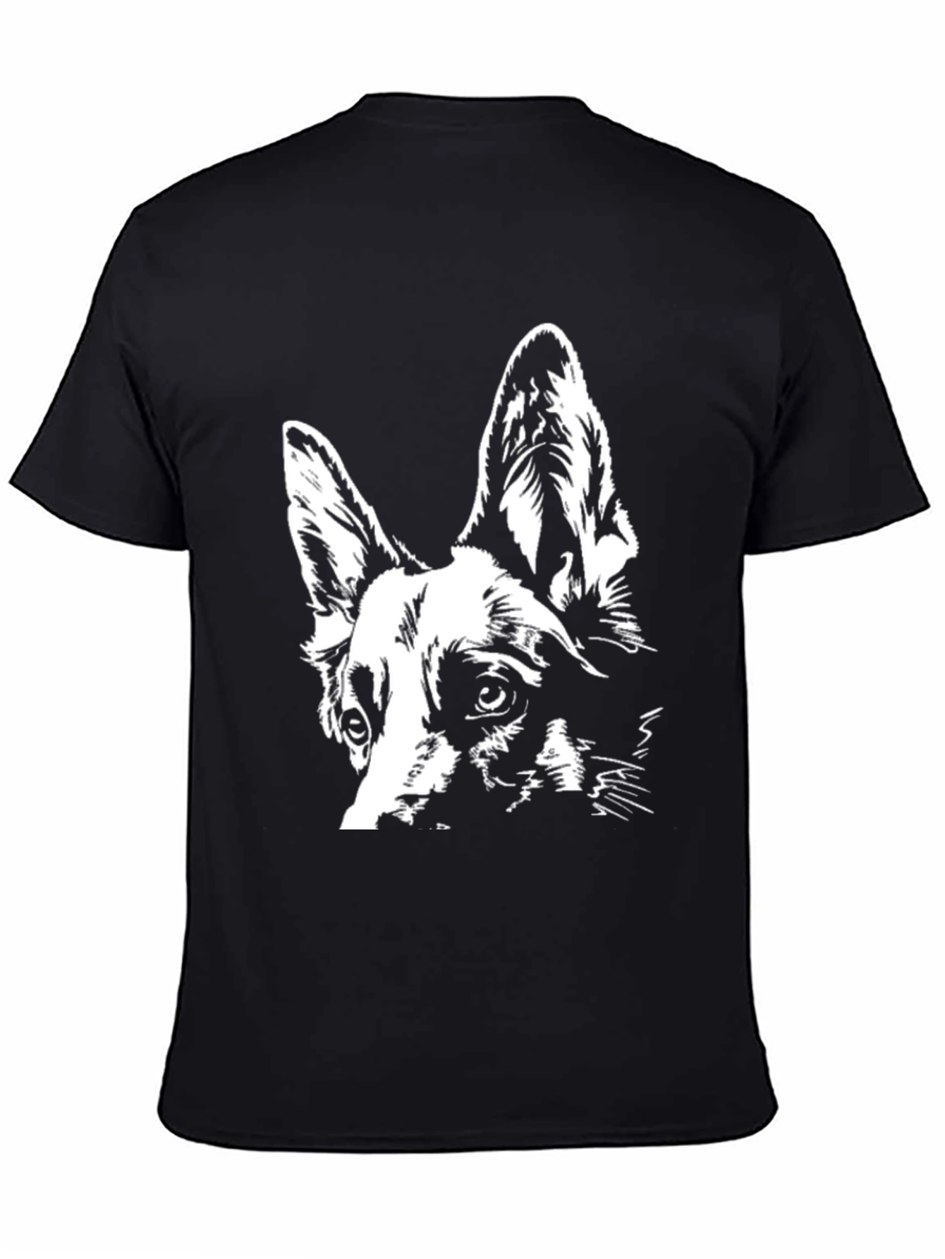 Black Dog Portrait T-Shirt - Canine Art Tee