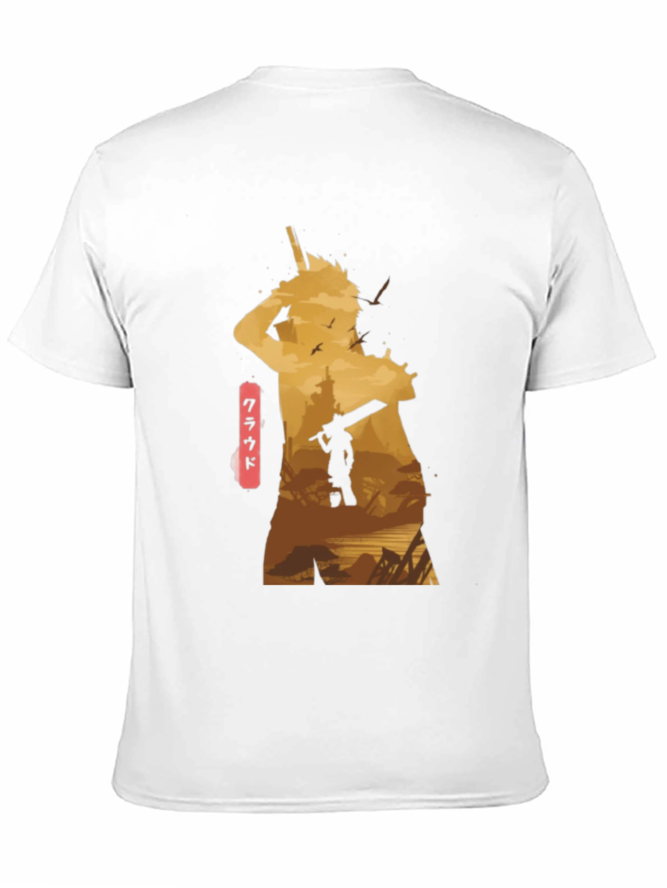 Cloud Final Fantasy Anime Graphic Tee - Black