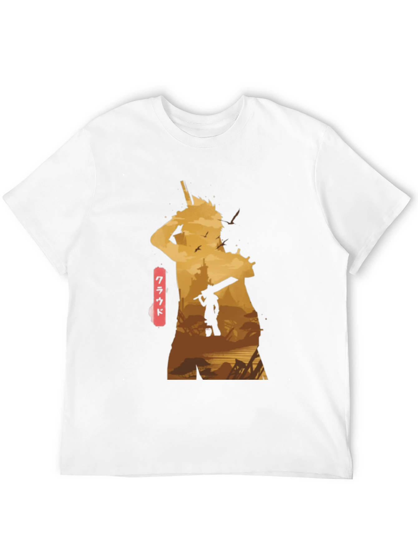 Cloud Final Fantasy Anime Graphic Tee - Black
