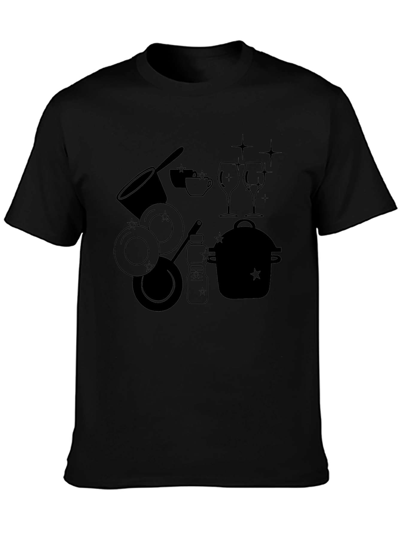 Dishware Silhouette Black T-Shirt