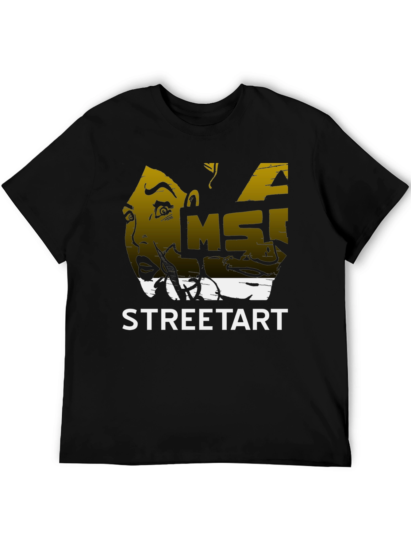 Edgy Streetart Graphic Black T-Shirt