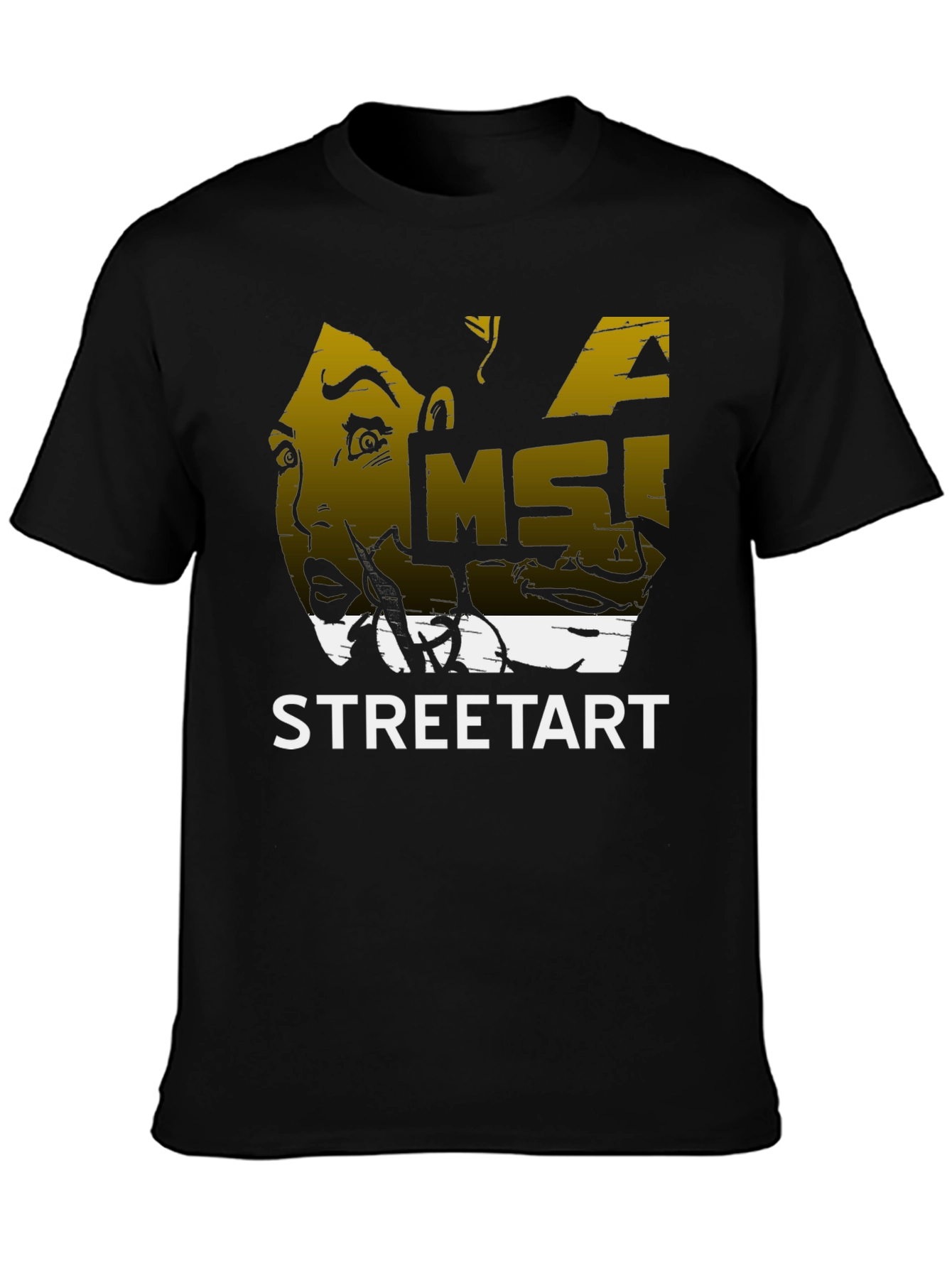 Edgy Streetart Graphic Black T-Shirt