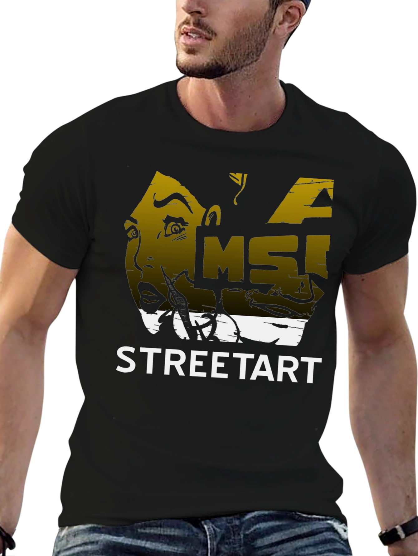 Edgy Streetart Graphic Black T-Shirt