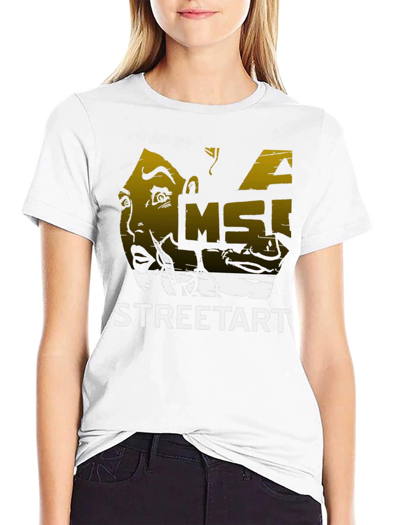 Edgy Streetart Graphic Black T-Shirt
