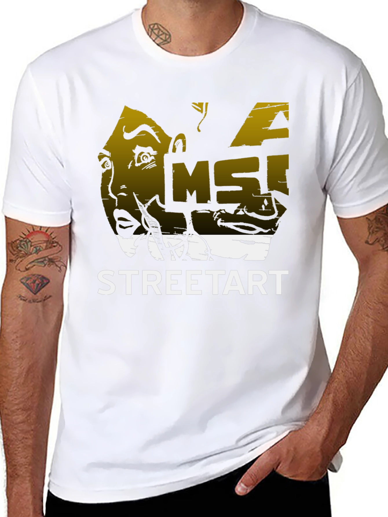 Edgy Streetart Graphic Black T-Shirt