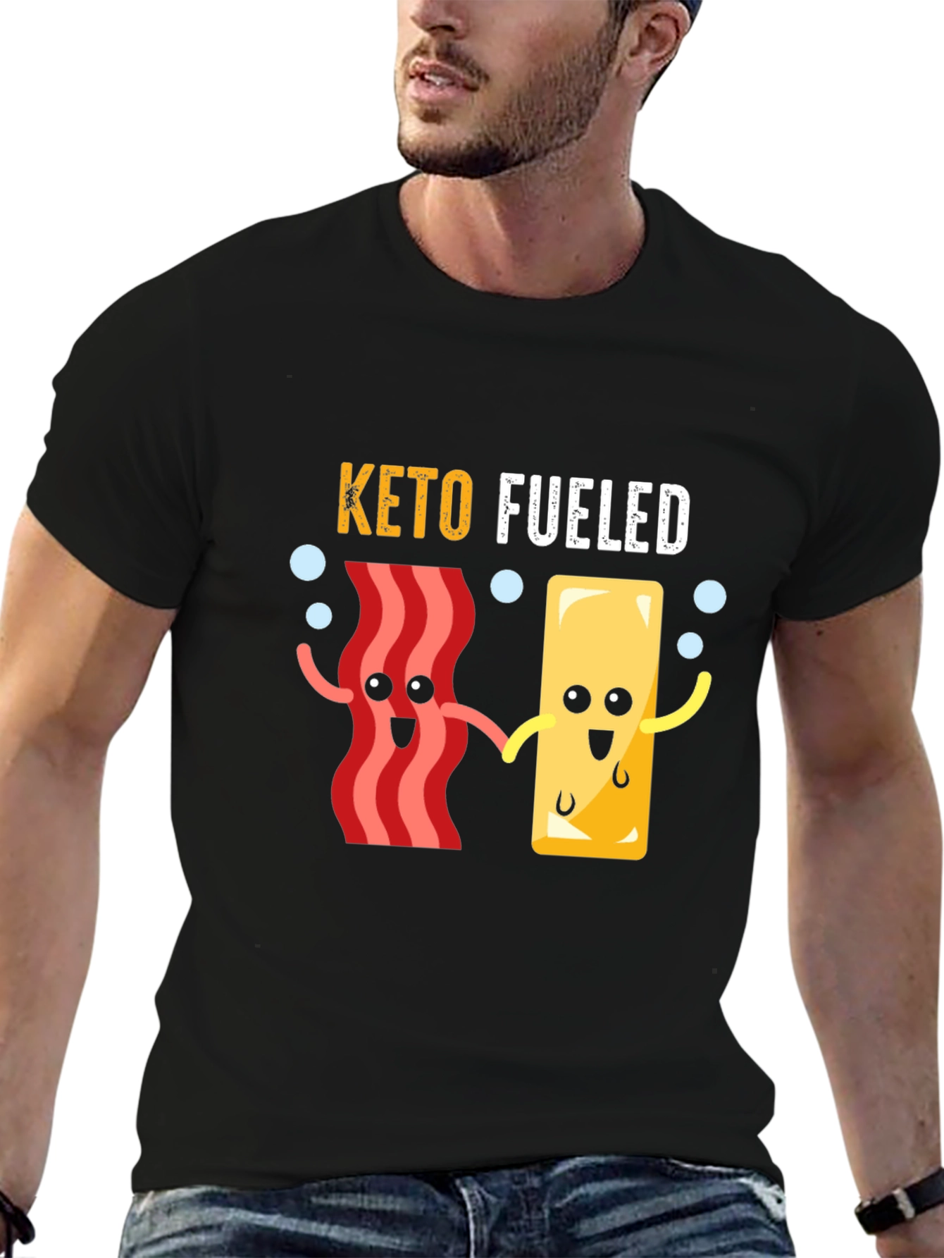 Keto Fueled Cartoon Graphic T-Shirt