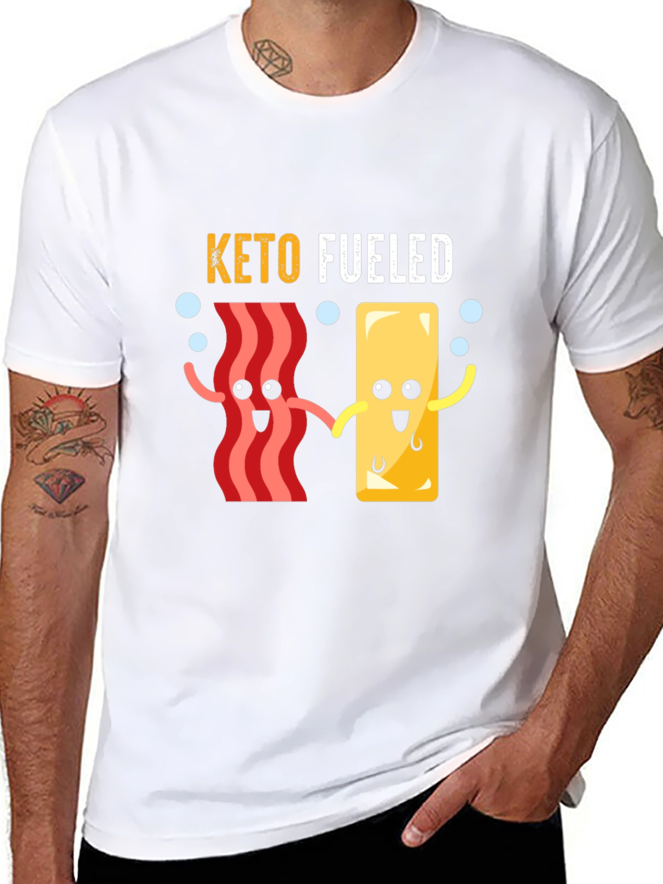 Keto Fueled Cartoon Graphic T-Shirt