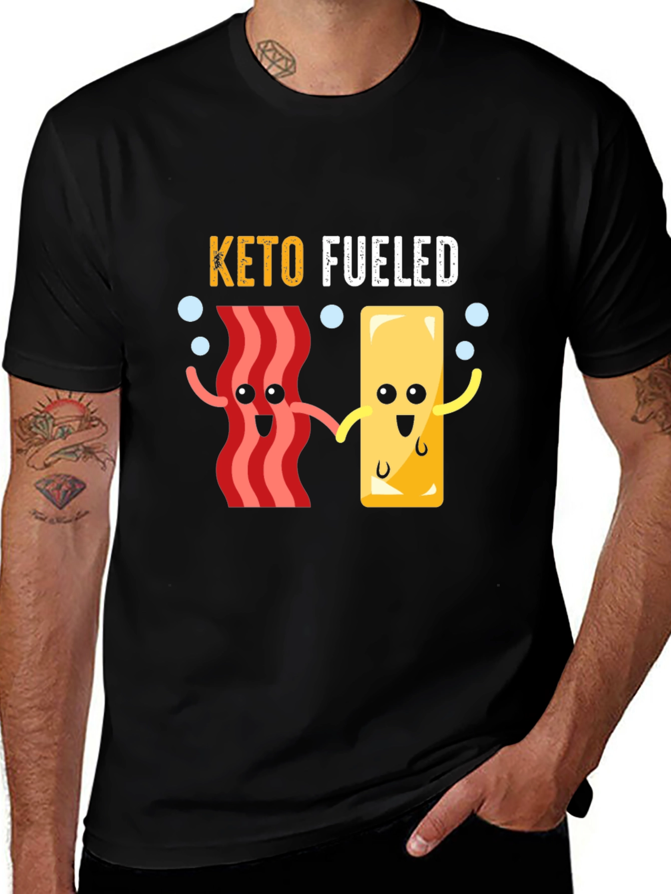 Keto Fueled Cartoon Graphic T-Shirt