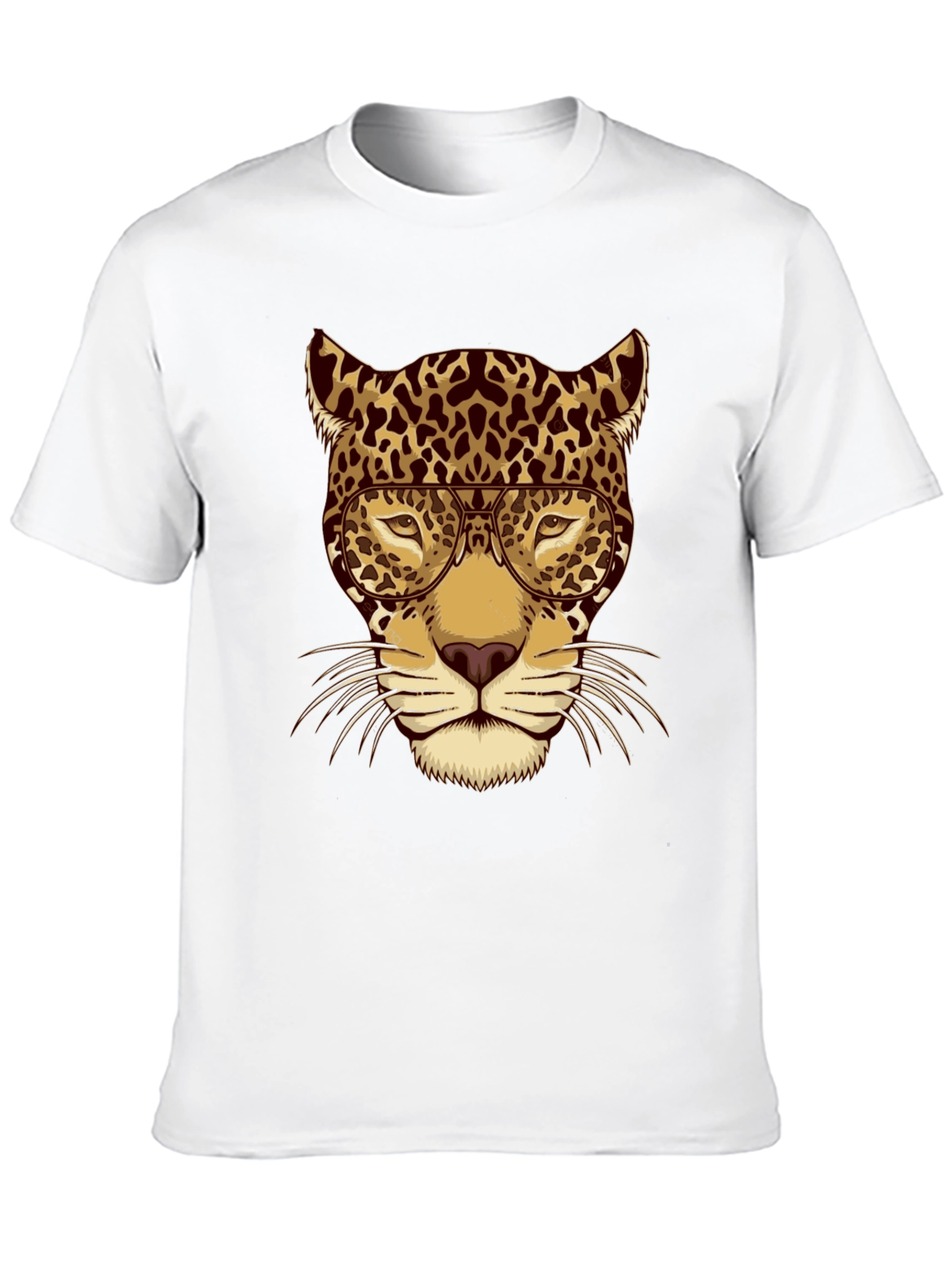 Leopard with Glasses Graphic T-Shirt