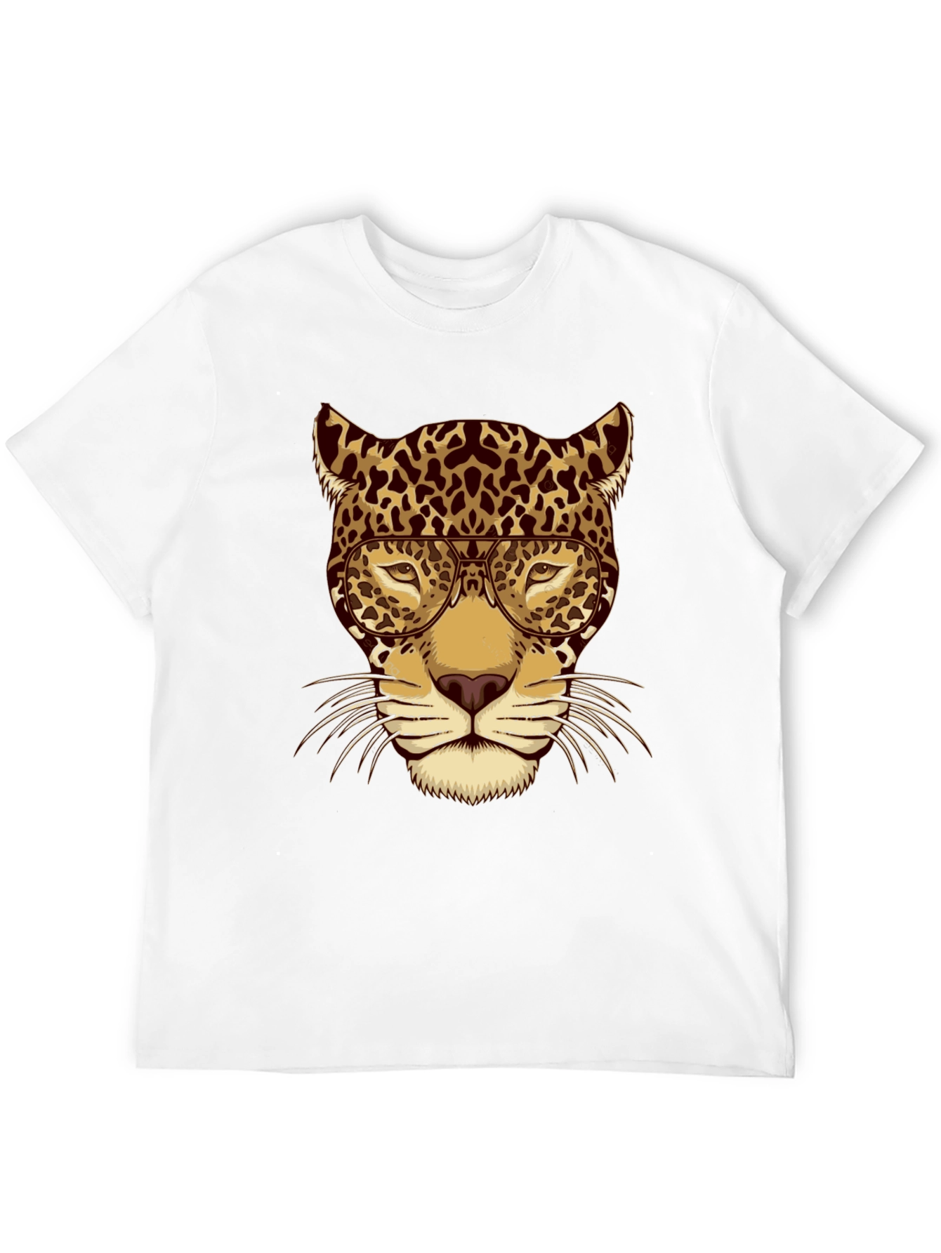 Leopard with Glasses Graphic T-Shirt
