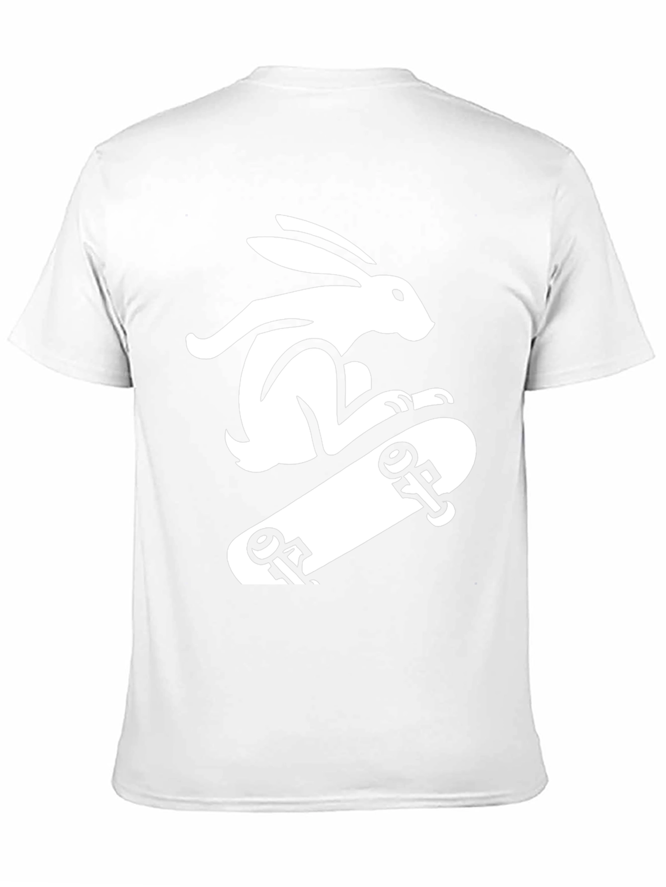 Rabbit Skateboarder Black T-Shirt