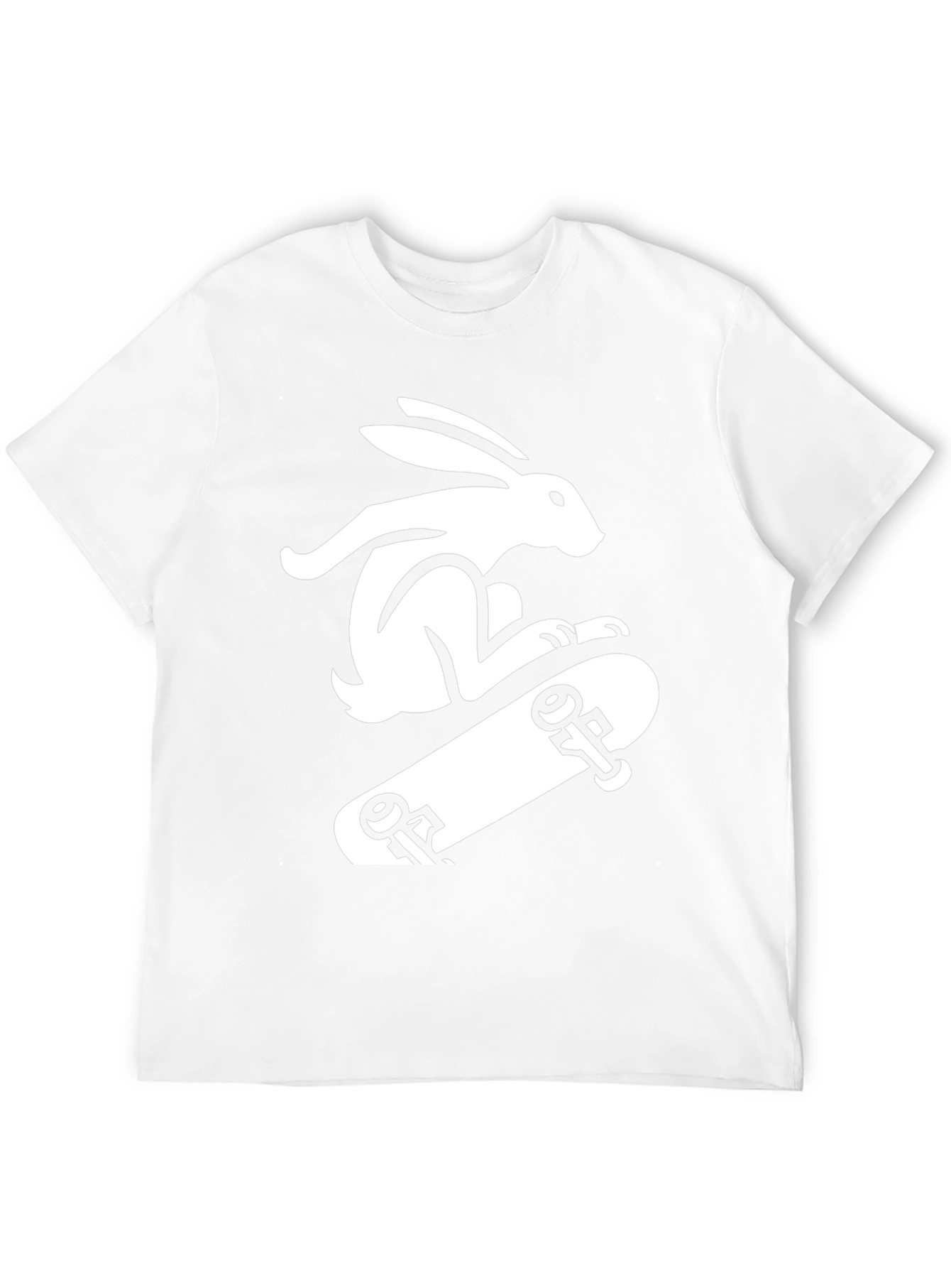 Rabbit Skateboarder Black T-Shirt