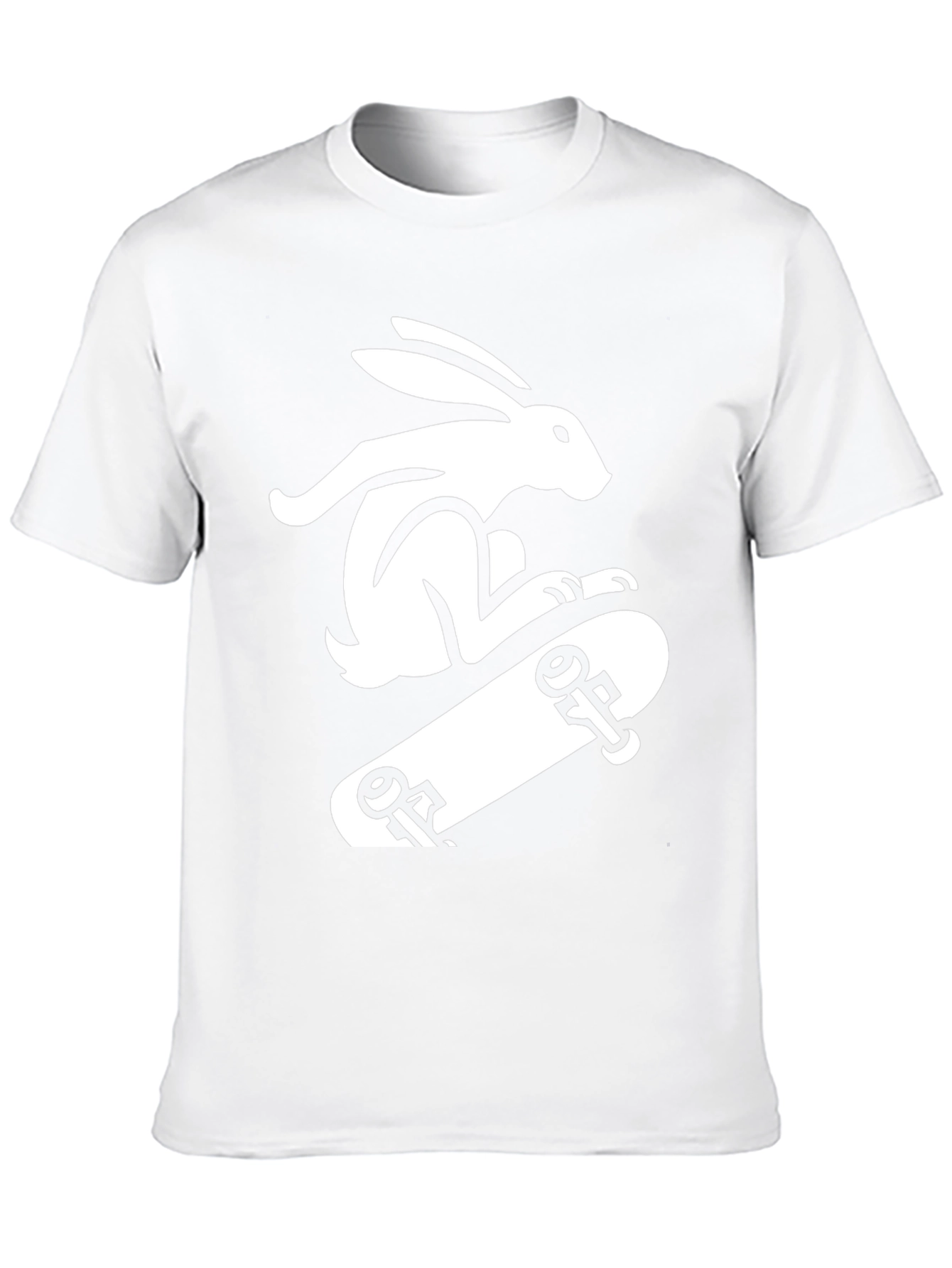 Rabbit Skateboarder Black T-Shirt
