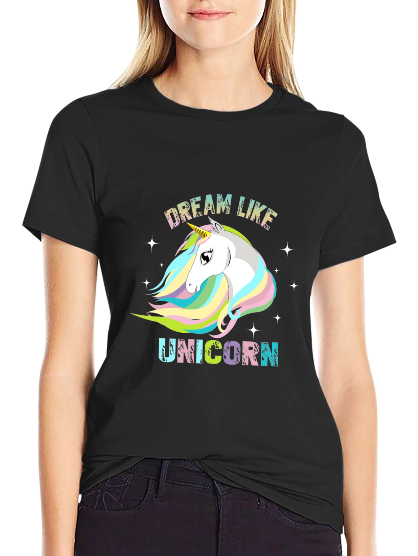 Dream Like Unicorn Black T-Shirt